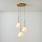 Sculptural 3-Light Cone Chandelier