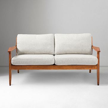 Exposed wooden frame sofa discount