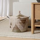 Graphic Millet Lidded Baskets - Black &amp; White