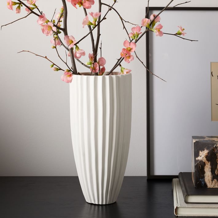 Sanibel White Textured Ceramic Vases
