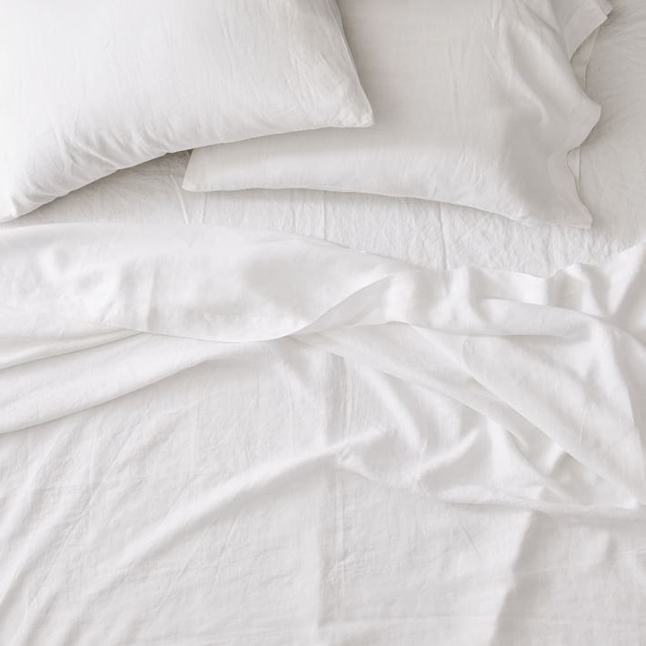 European Flax Linen Sheet Set - Full Size, White