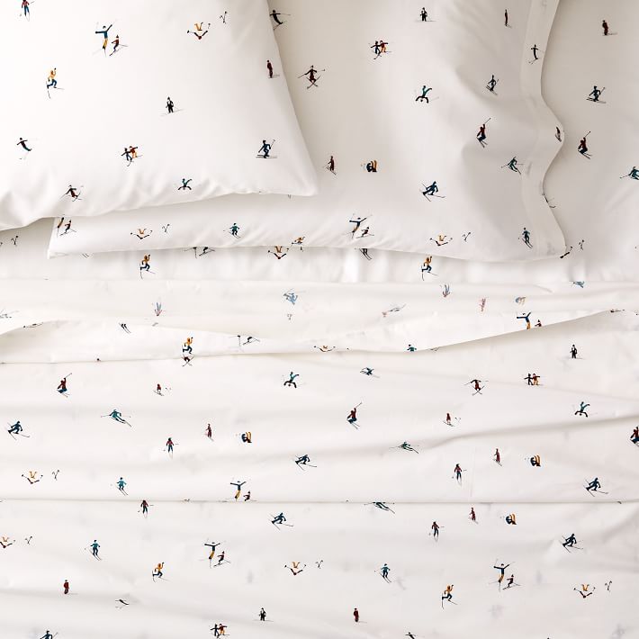 Cotton Percale Skiers Sheet Set - King