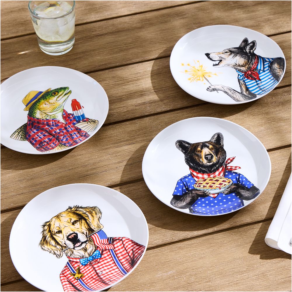 4 outlet dapper animal Dog Plates