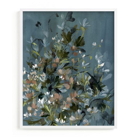 Hydrangeas at Dusk Framed Wall Art by Minted for West Elm | West Elm