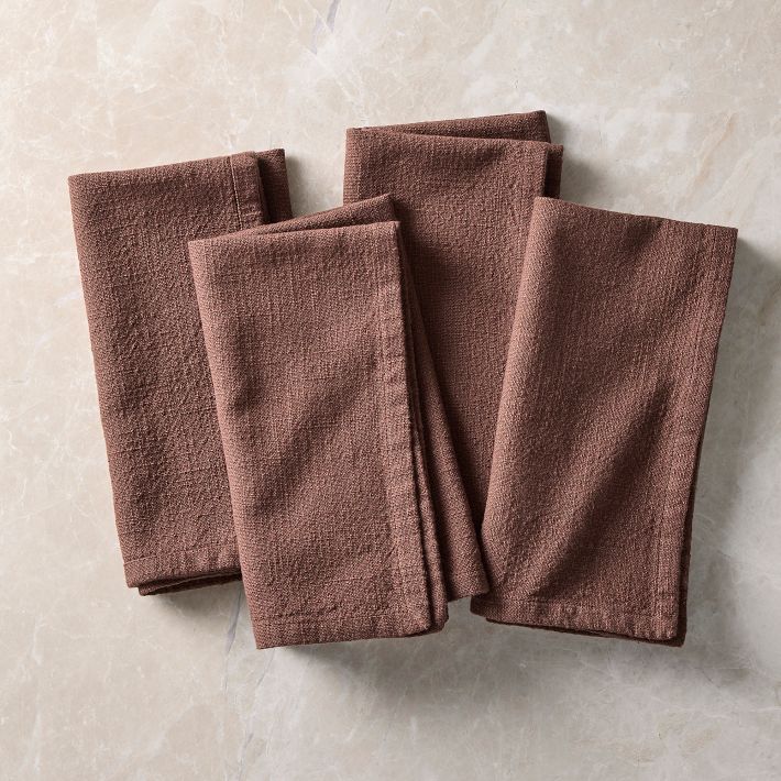 Slub Cotton 20" x 20" Napkin Sets (Peppercorn)