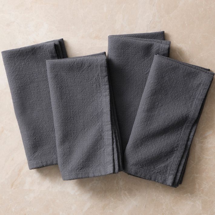 Slub Cotton 20" x 20" Napkin Sets (Graphite)