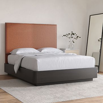West elm leather bed sales