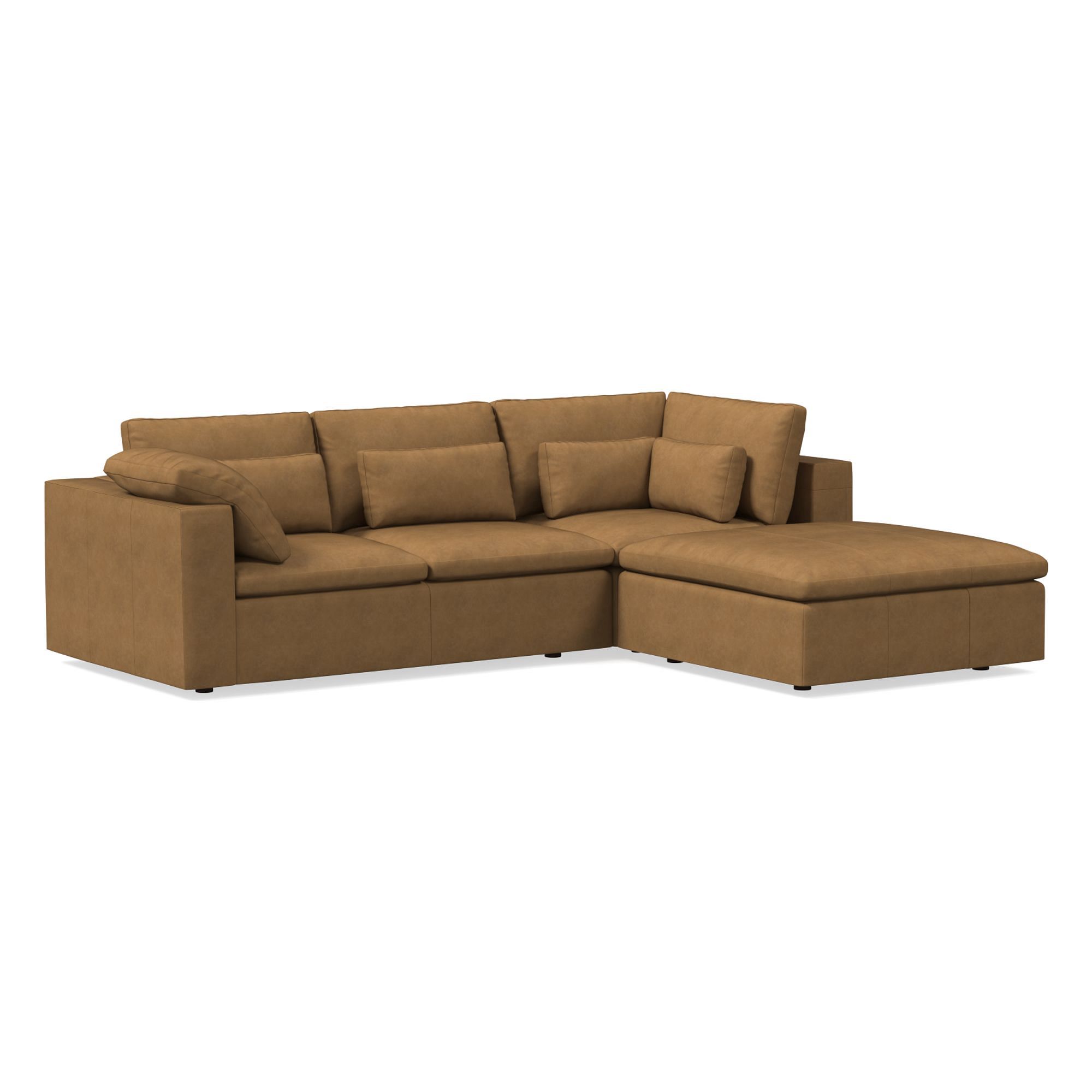 Harmony Modular Leather Piece Chaise Sectional | Sofa With West Elm