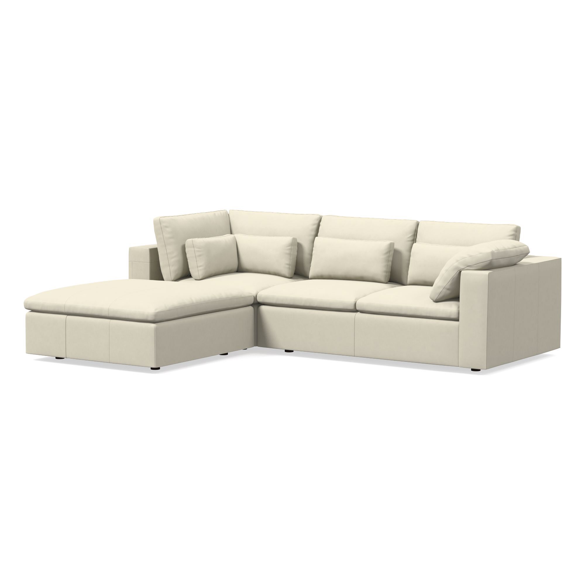 Harmony Modular Leather Piece Chaise Sectional | Sofa With West Elm