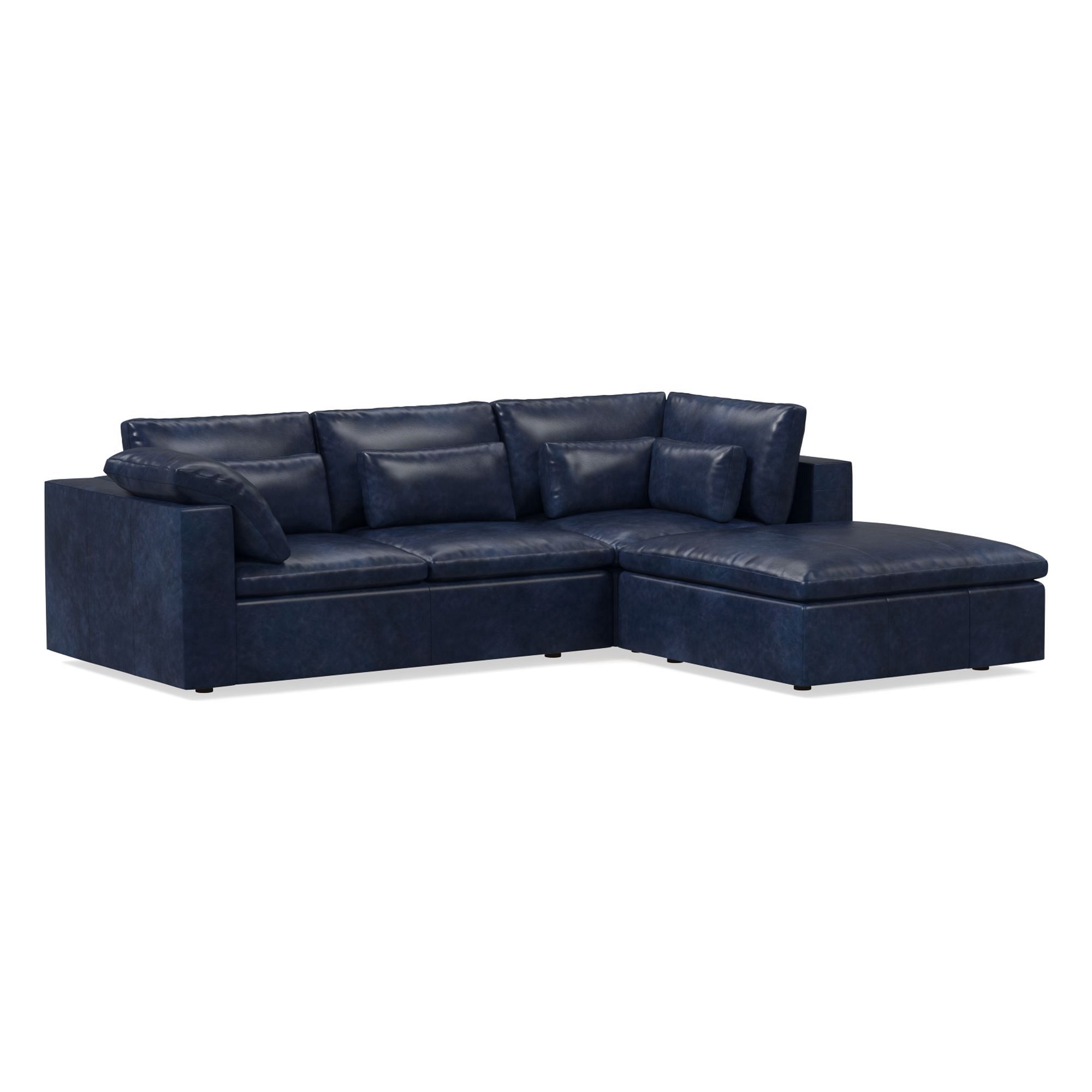 Harmony Modular Leather Piece Chaise Sectional | Sofa With West Elm