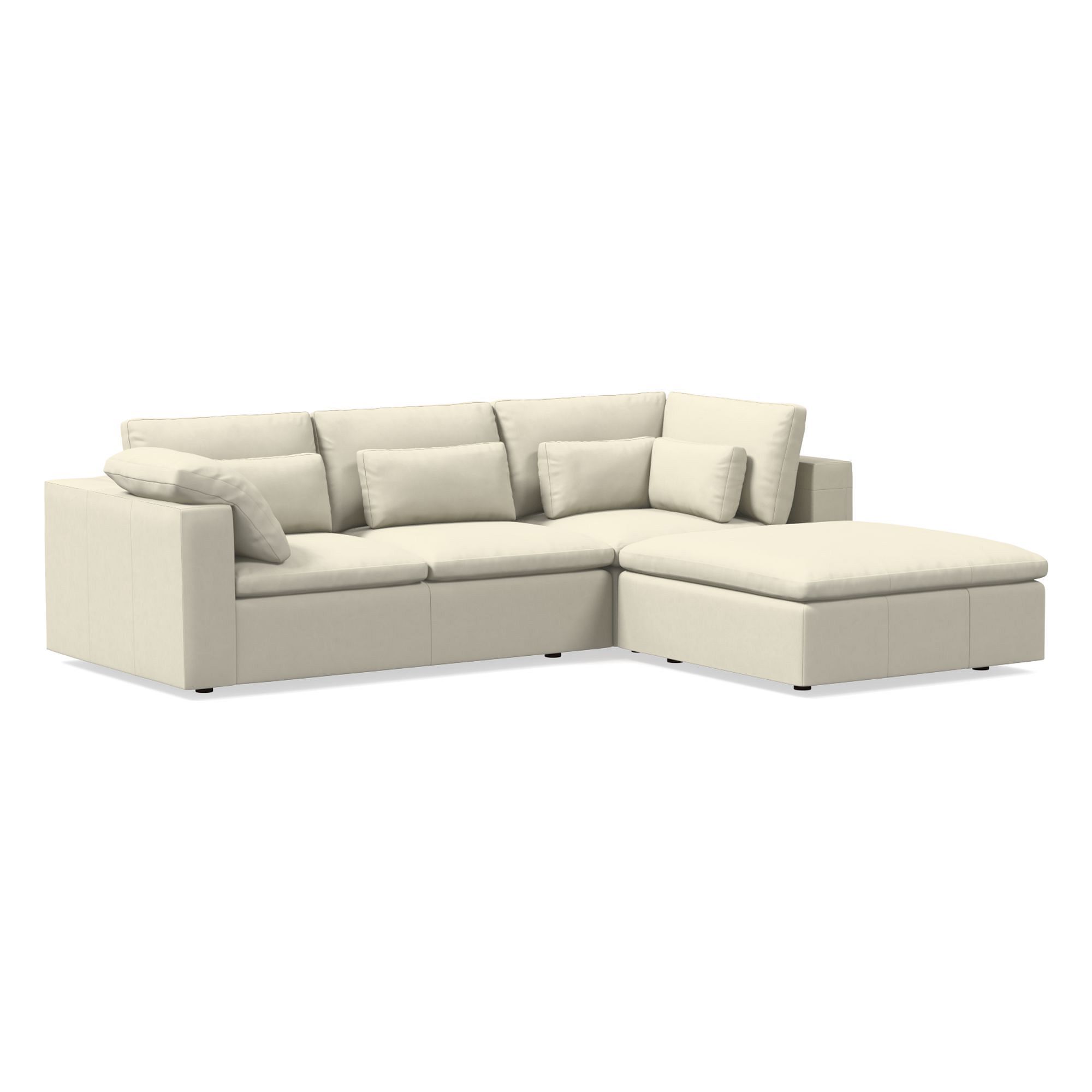 Harmony Modular Leather Piece Chaise Sectional | Sofa With West Elm