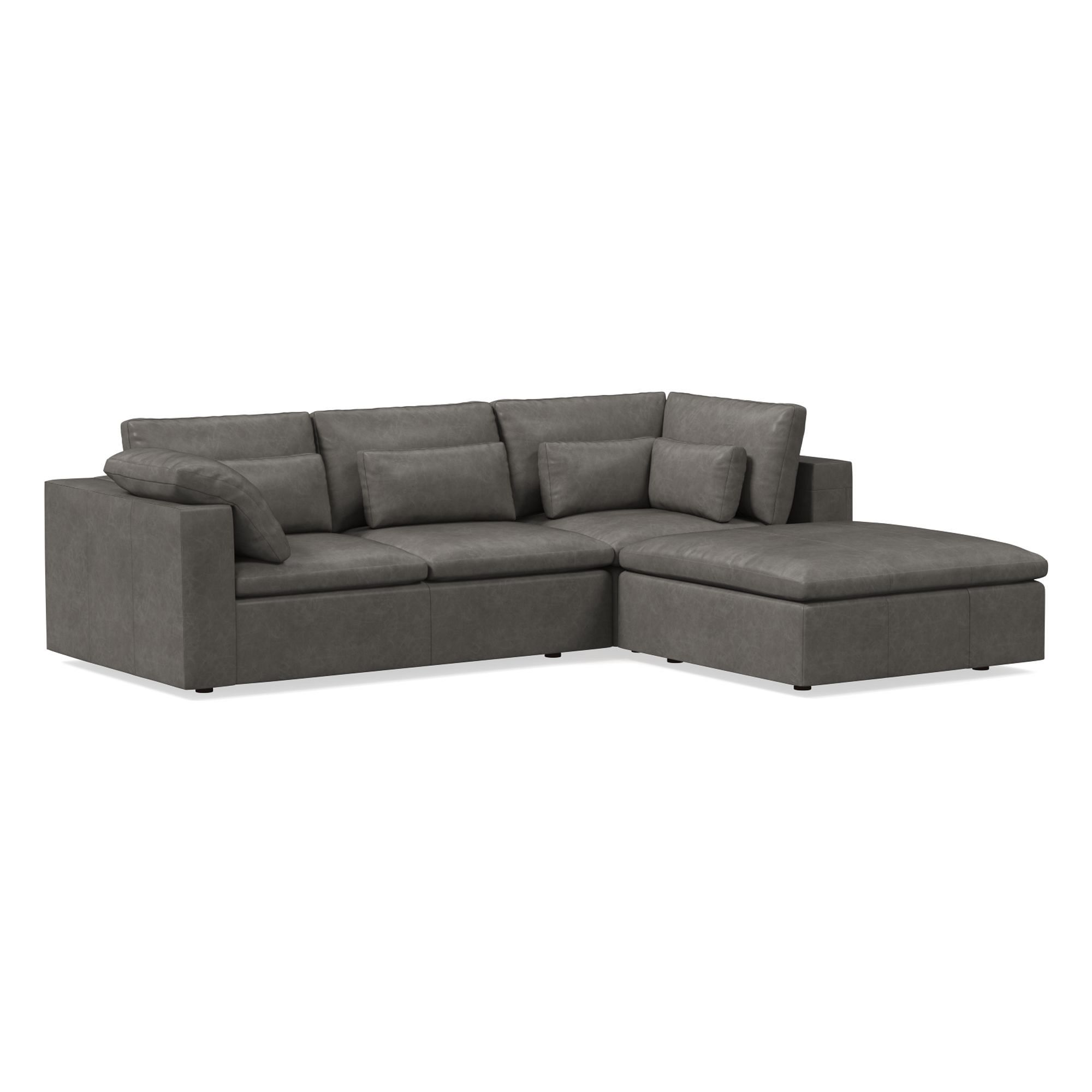 Harmony Modular Leather Piece Chaise Sectional | Sofa With West Elm