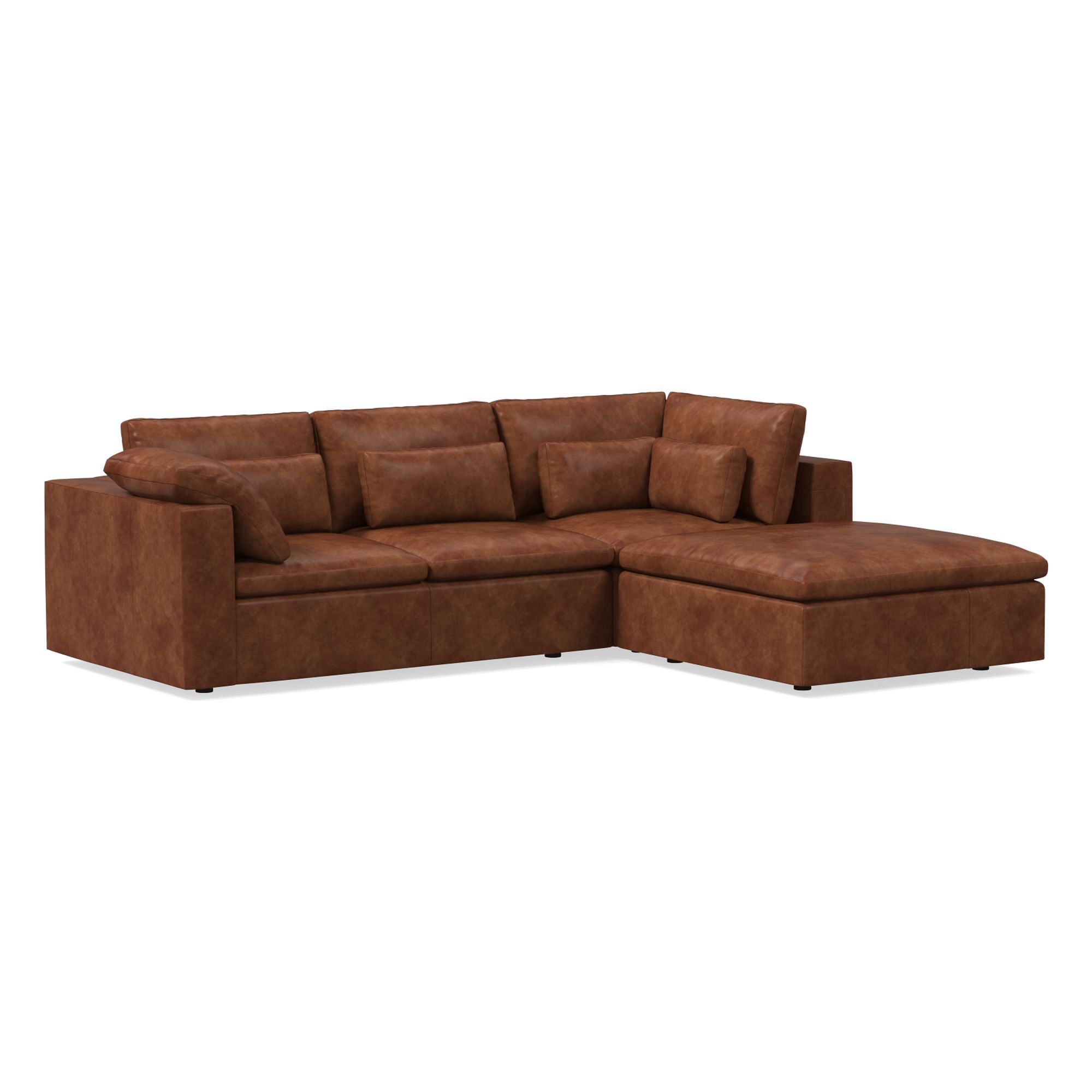 Harmony Modular Leather Piece Chaise Sectional | Sofa With West Elm