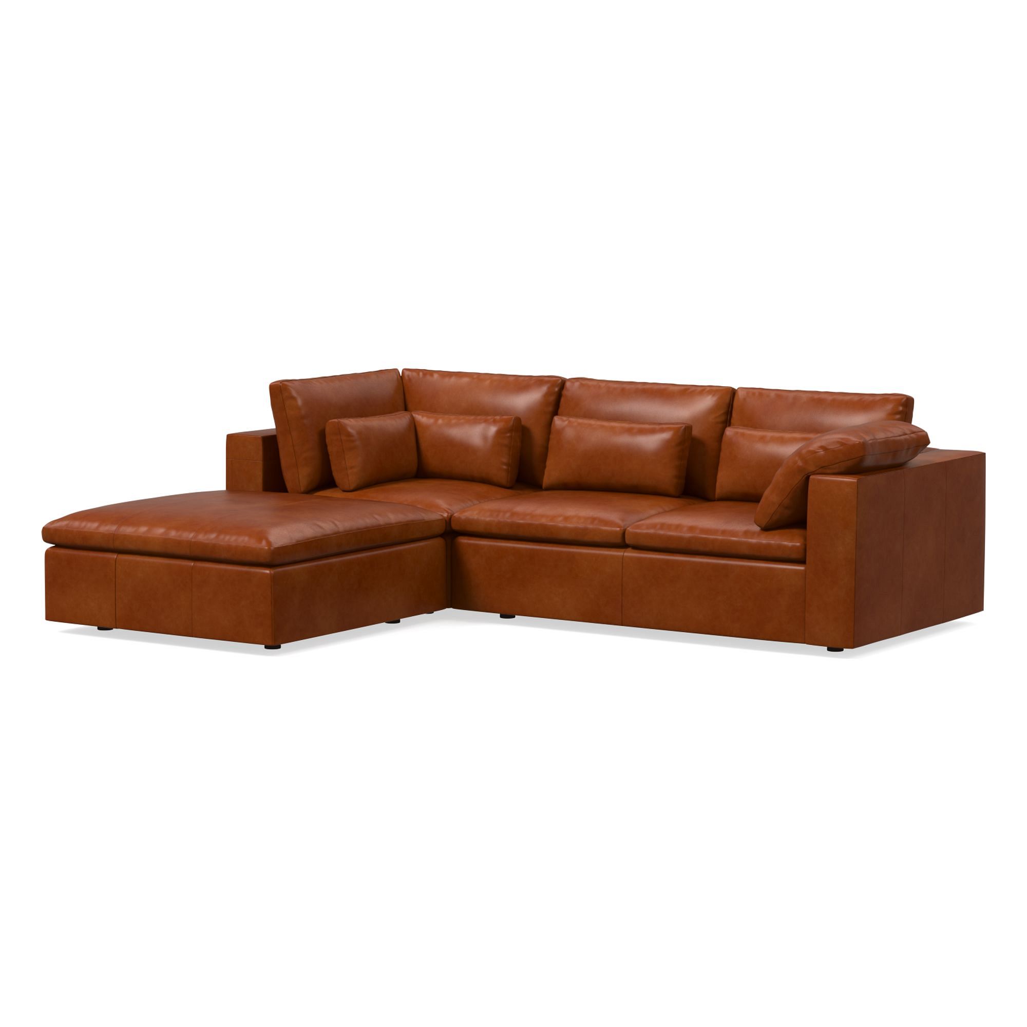 Harmony Modular Leather Piece Chaise Sectional | Sofa With West Elm