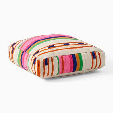 Bole Road Variegated Stripe Indoor Outdoor Floor Cushion Multi 26 x26 x6