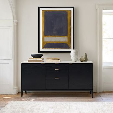 Black and white buffet top