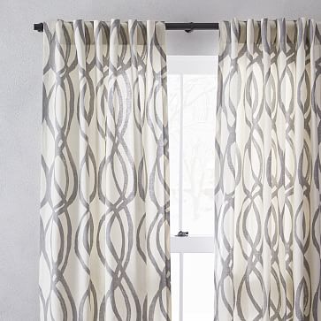 West Elm deals Scribble Curtains, 2 Sets (4 panels), Ivory/Gray, 48” x 84”