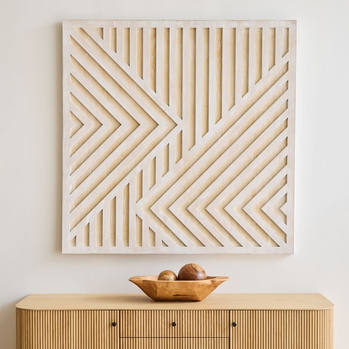 Graphic Wood Geometric Dimensional Wall Art