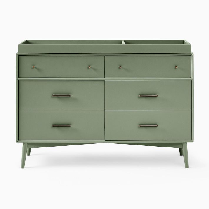 We Kids Mid Century 6 Drawer Changing Table and Topper