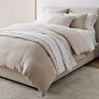 European Flax Linen Cotton Geo Jacquard Duvet Cover &amp; Shams