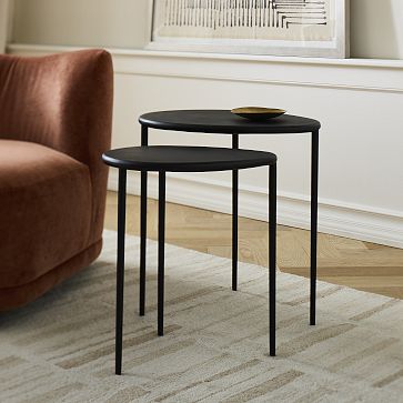 Colin King Bronze-Finished Nesting Side Tables | West Elm