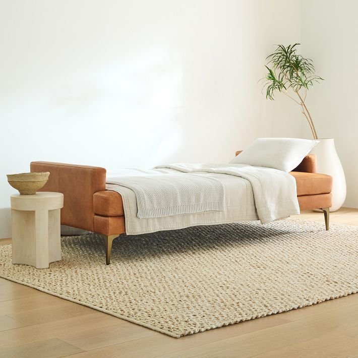 Andes 84 Futon Vegan Leather Gray Cinder BB West Elm