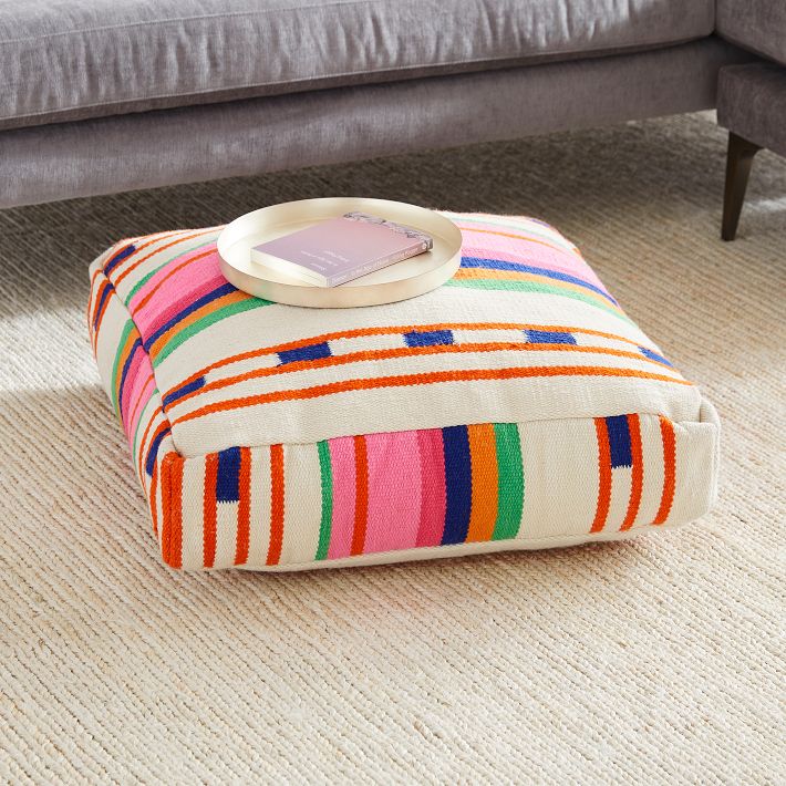 Bole Road Variegated Stripe Indoor Outdoor Floor Cushion West Elm