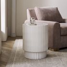 Fluted Ceramic Side Table (13&quot;&ndash;16&quot;)