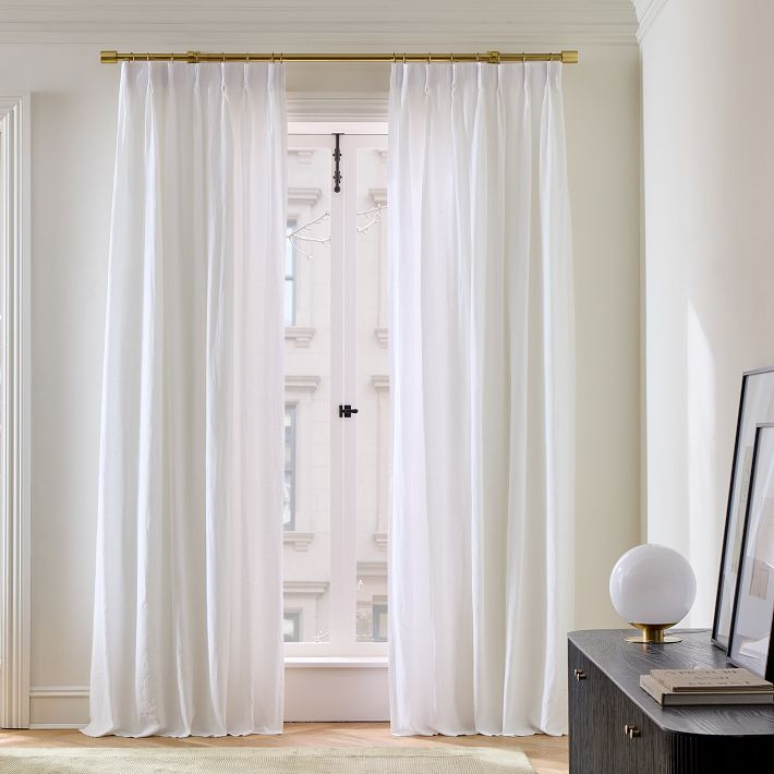 NEW West elm Sheer newest Belgian Linen Curtains - White