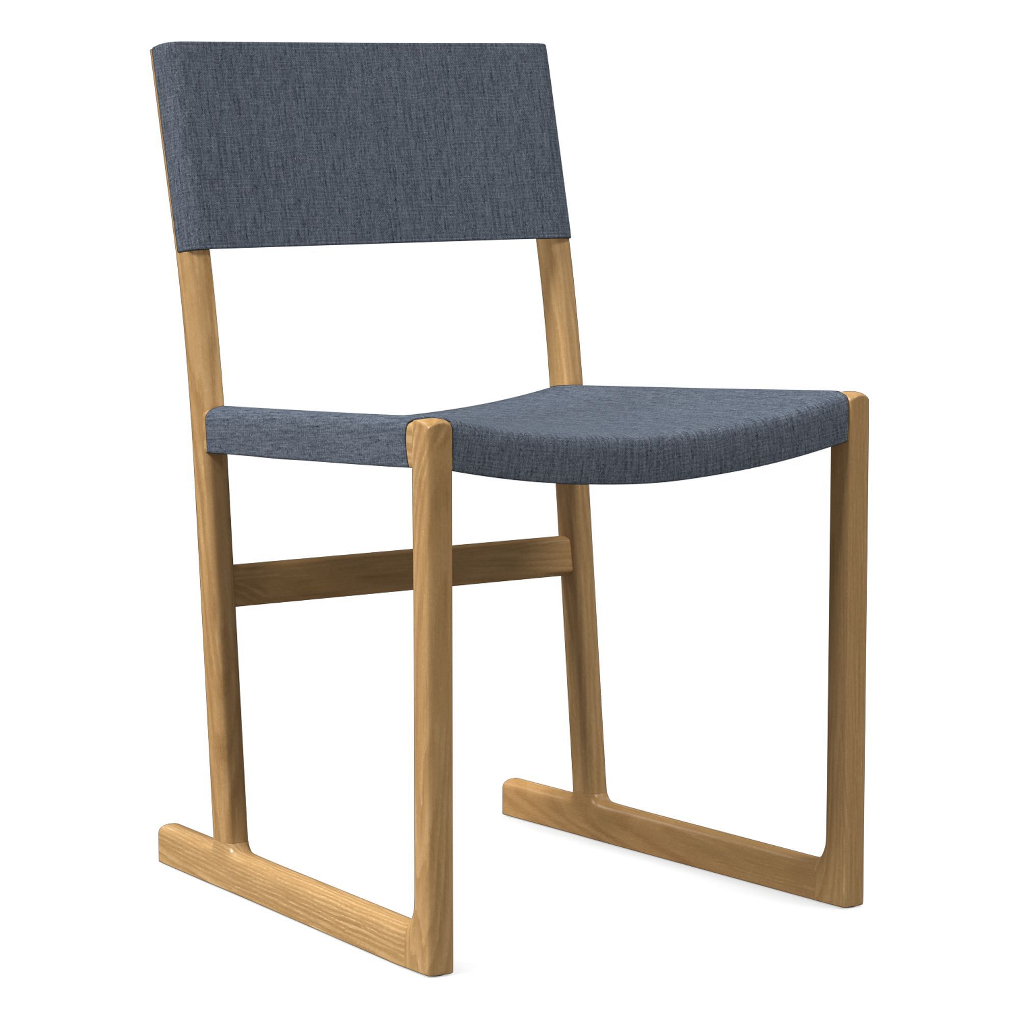 Clyde Dining Chair, Yarn Dyed Linen Weave, Alabaster, Blonde