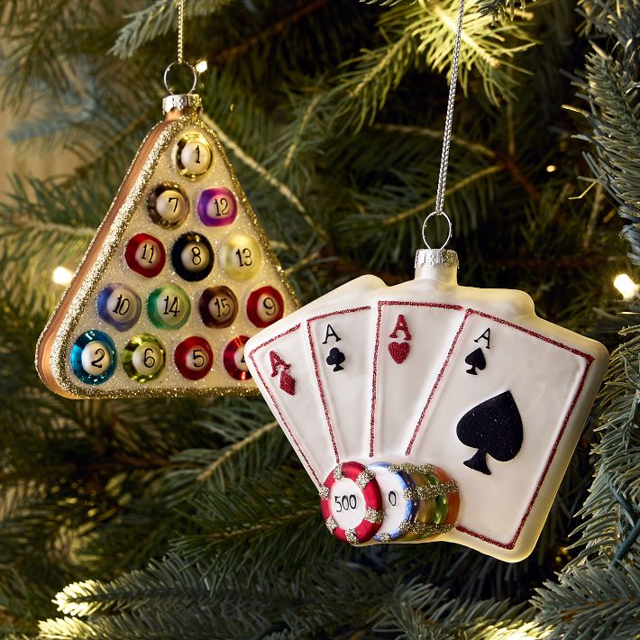 Game Night Glass Ornaments