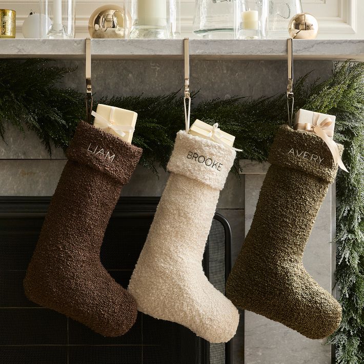 White Boucle Stocking