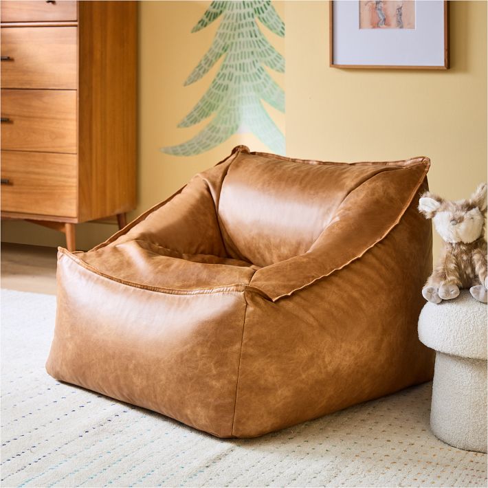 Vegan leather caramel modern lounger sale