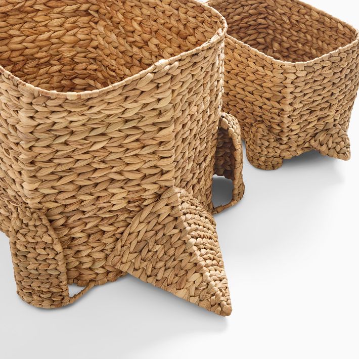 West Elm Bamboo Storage Basket, store Collapsable, Set of 4