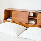 Mid-Century Headboard Storage Platform Bed