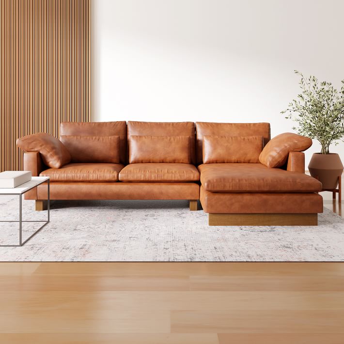 Harmony Leather 2 Piece Chaise Sectional 117