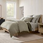 European Flax Linen Mini Waffle Duvet Cover &amp; Shams