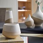 Half-Dipped White Stoneware Vases