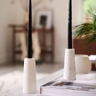 Foundations White Marble Reversible Candleholder