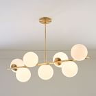 Sphere &amp; Stem 7-Light Semi-Flush Mount - Milk