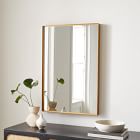 Deep Frame Rectangle Thin Metal Wall Mirror