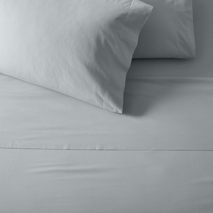 New West Elm Organic Washed Cotton Percale deals King Sheet Set Pearl Gray