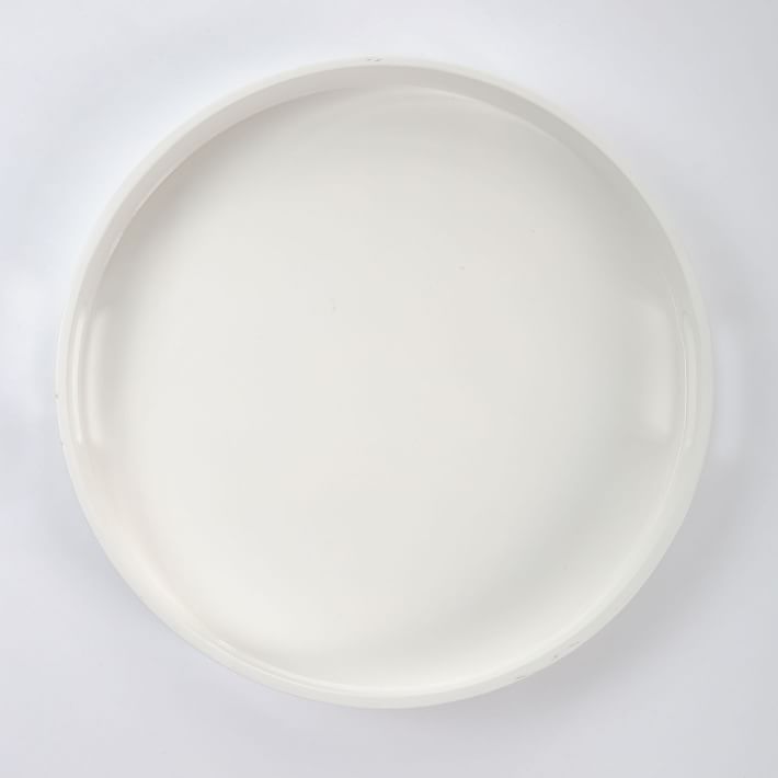 Round white lacquer tray discount