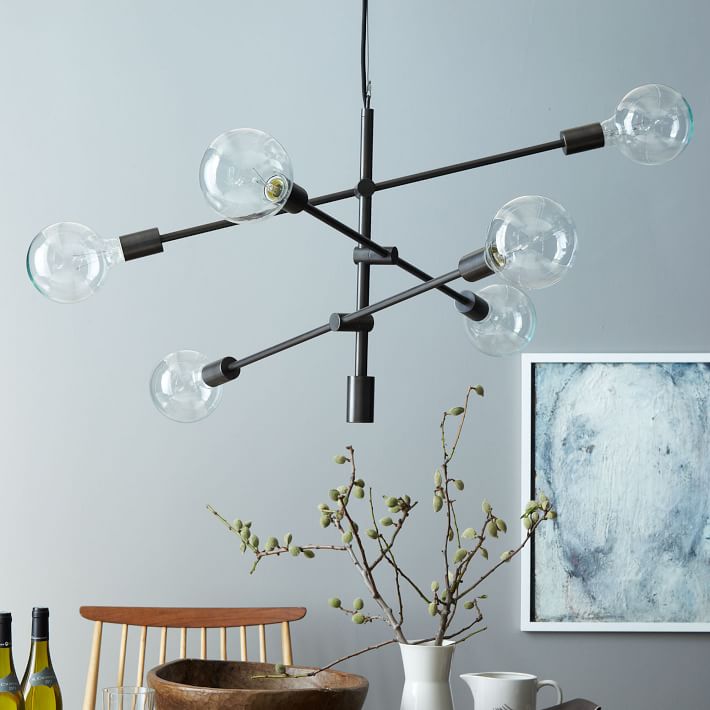 Store West elm 29” polished nickle mobile chandelier .