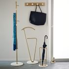 Deco Metal &amp; Marble Hook Rack - White &amp; Brass