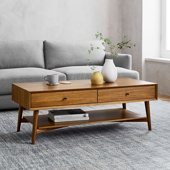 Mid-Century Storage Coffee Table (47.5&quot;)