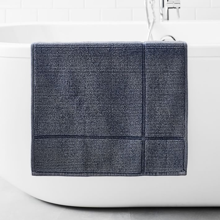 Organic Stone Washed Sculpted Bath Mat