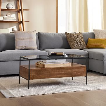 West elm coffee table glass hotsell