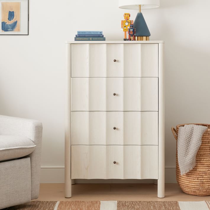 Scalloped Tall 4-Drawer Dresser (30&quot;)