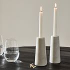 Foundations White Marble Reversible Candleholder